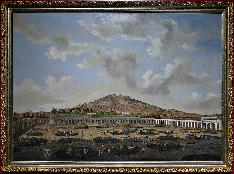 File:Patio de la Hacienda de Beneficio de la Mina de Proaño en Zacatecas, Pietro Gualdi.jpg