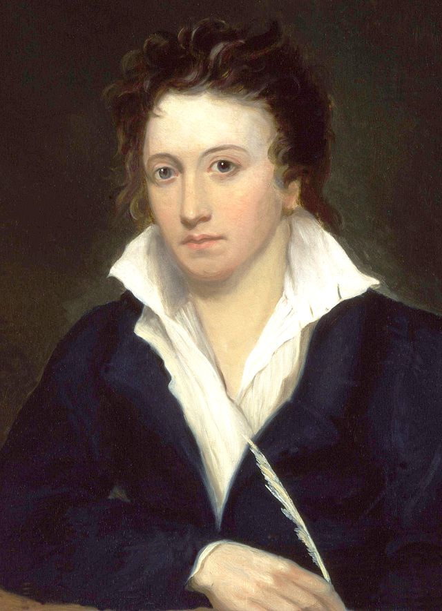 1819 portrait of Percy Bysshe Shelley by Alfred Clint
