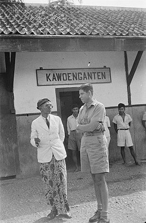 Poerwokerto Trein die op 9 december 1947 de eerste reis van Tjilatjap naar Mel…, Bestanddeelnr 458-4-6.jpg