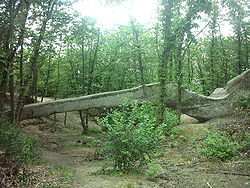 Ponte del diavolo (Devil's brig) or ponte Ercole (Hercules' brig): a bizarre natural monolith shapit as a brig in the territory o Polinago.