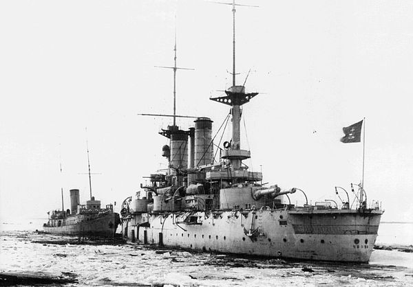 Chesma at anchor in the White Sea, 1921