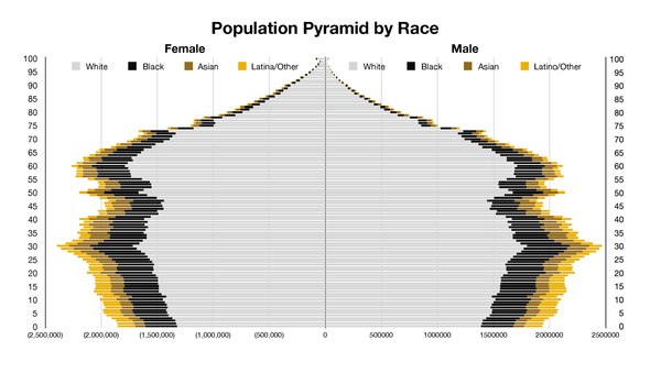 Population pyramid by race