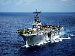 Port bow view of USS Iwo Jima (LPH-2) 1979.jpg