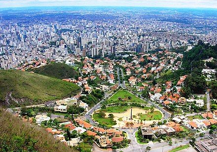 View of Praça do Papa from the Serra do Curral
