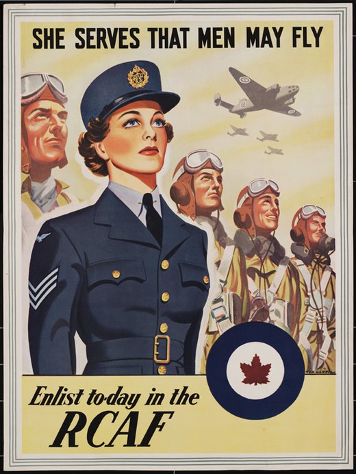 Recruitment poster for the Royal Canadian Air Force Women's Division from 1941