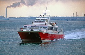 Red Jet 2 approaching Town Quay from West Cowes