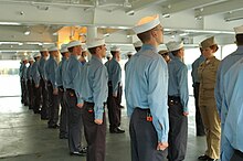 Maine Maritime Academy cadets enduring regimental preparatory training. Regimental Preparatory Training RPT.jpg