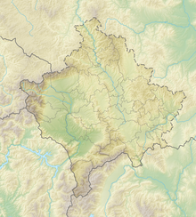 Carte du relief : Kosovo