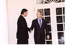 Renzi greeting President George W. Bush in 2005 Rick Renzi and George W. Bush.jpg