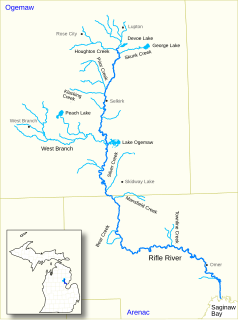 Rifle River river in Michigan