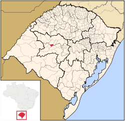 Localização de Toropi no Rio Grande do Sul