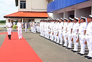 The CNS Adm R K Dhowan inspecting the guard of honour at the Southern Naval Command Robin K. Dhowan visits Southern Naval Command, Kochi in 2015.jpg