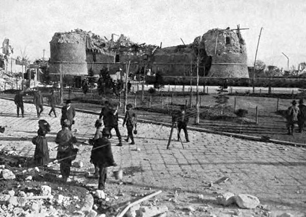 Ruins of Castle Orsini, Avezzano, Italy following an earthquake.