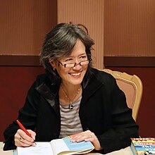 Ruth Ozeki signing books at Hotel la Rose in Santa Rosa, March 21, 2013.