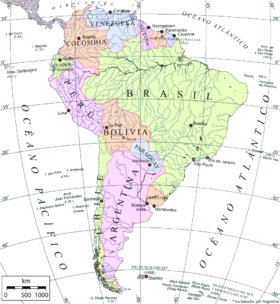 Politikala mapo de Sud-Amerika