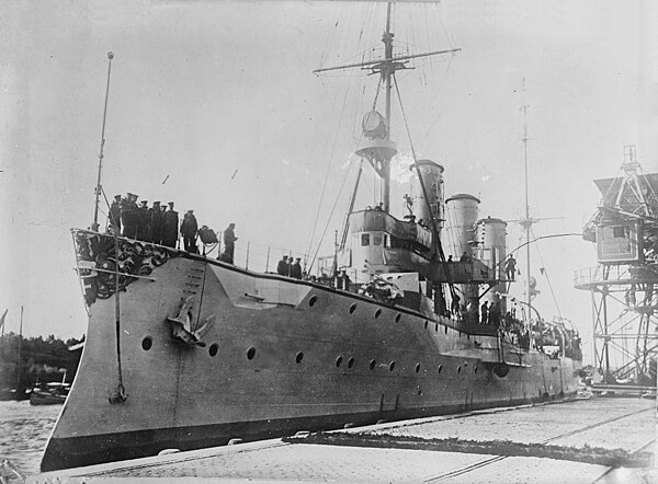 Königsberg moored in harbor before the war