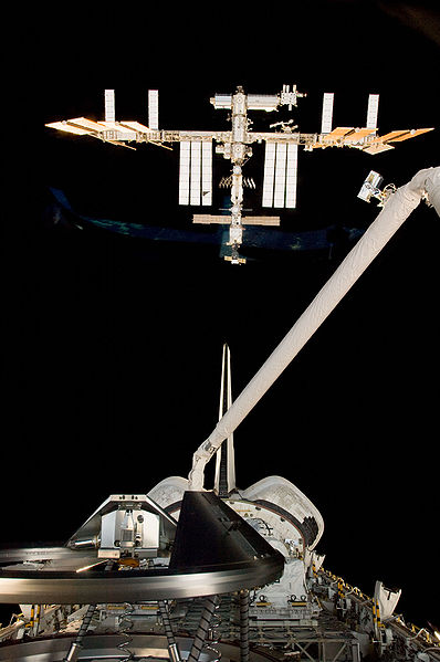 File:STS-129 Atlantis approaches ISS.jpg