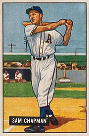  1950 Bowman # 104 Sam Chapman Philadelphia Athletics