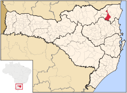Localização de Jaraguá do Sul em Santa Catarina