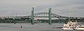 View upstream from the Memorial Bridge of the Sarah Mildred Long Bridge and Piscataqua River Bridge