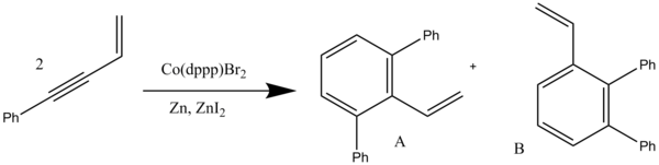 Scheme 11:Cobalt catalyzed Benzannulation Reaction Scheme 11 Cobalt catalyzed.png