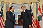 Thumbnail for File:Secretary Kerry Shakes Hands With Former Lebanese Prime Minister Saad Hariri.jpg