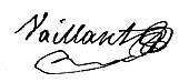 signature de Jacques Louis Nicolas Vaillant