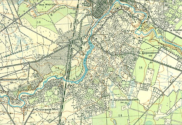 Дачный посёлок Сиверский на карте 1931 года