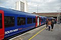 2010-04-14 15:58 South West Trains 450091 stands at Southampton Central.