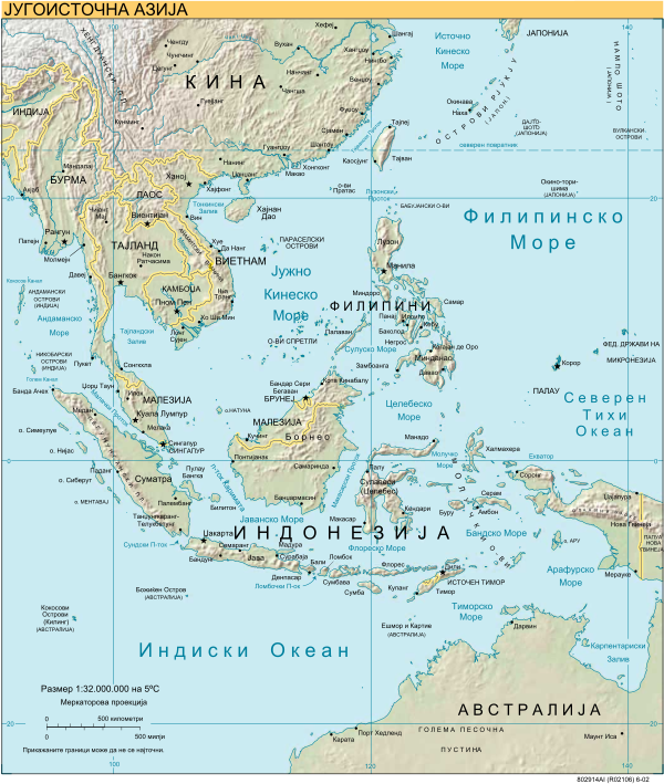 Карта на Југоисточна Азија