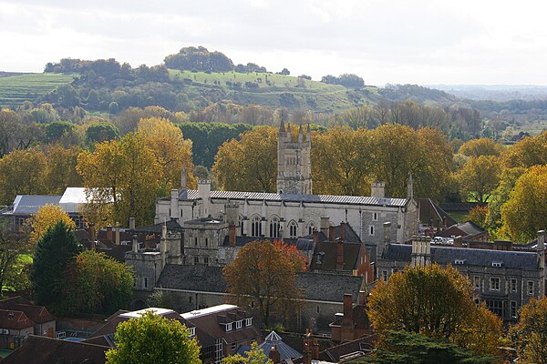 The school seen from Winchester Cathedral