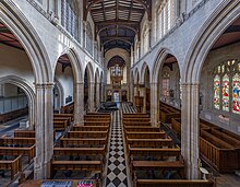 The nave viewed in an easterly direction from the gallery, looking towards the chancel St Mary's Church Interior 1, Radcliffe Sq, Oxford, UK - Diliff.jpg