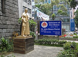 Statue of Don Bosco at St John Bosco Parish Church, Taipei, Taiwan