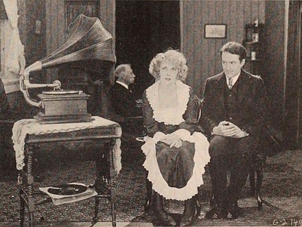 Movie still of Pearl White and Giles in The Mountain Woman