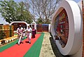 The Prime Minister, Shri Narendra Modi visiting an exhibition, on the occasion of the National Panchayati Raj Day 2018, at Mandla, Madhya Pradesh (2).JPG