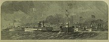 The Prince of Wales escorted to Montreal by a fleet of steamships. The Prince of Wales in Canada - HRH escorted to Montreal on the St. Lawrence - ILN 1860.jpg