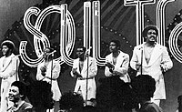 "Can't Give You Anything (But My Love)" by American soul group The Stylistics spent three weeks at number-one in August 1975 and was the third best-seller of the year. The group achieved a total of three top 10 singles this year. The Stylistics on Soul Train 1974.jpg