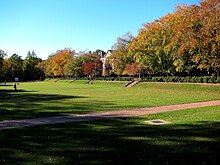 The Sunken Garden is the central element of the Old Campus. The Sunken Gardens (5170848264).jpg