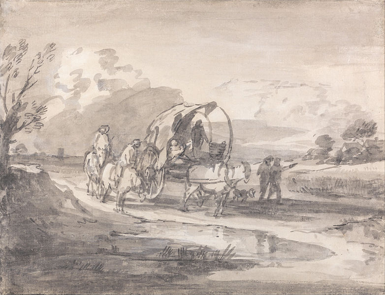 Fichier:Thomas Gainsborough - Open Landscape with Horsemen and Covered Cart - Google Art Project.jpg