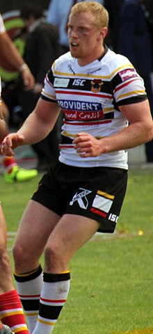 Olison playing for the Bradford Bulls in 2014 Tom Olbison.jpg