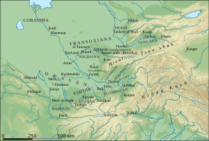 Карта Средней Азии в VIII веке