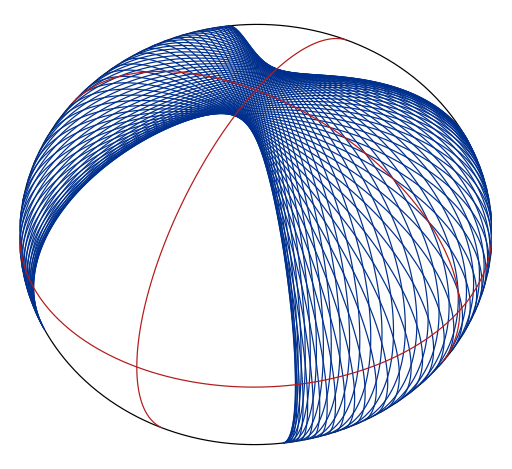 Transpolar geodesic on a triaxial ellipsoid case A