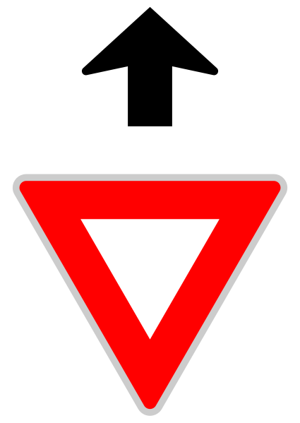 File:Triangle and arrow for Yield Ahead sign.svg