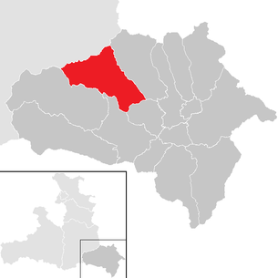 Location of the municipality of Tweng in the Hallein district (clickable map)