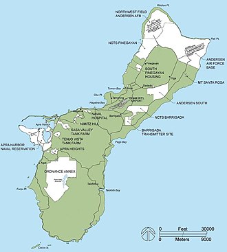 Map of U.S. military lands on Guam, 2010 U.S. Department of Defense lands on Guam, 2010 (cropped).jpg