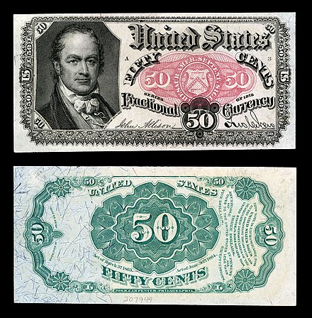 Crawford depicted on United States fractional currency
