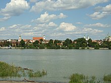 The city centre seen from the Danube.