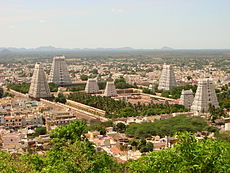 View over Arunchaleshvara Temple from the Red Mountain - Tiruvannamalai - India 01.JPG