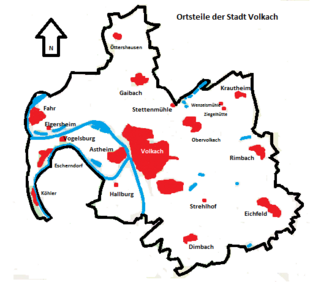 Die Ortsteile der Gemeinde Volkach