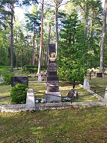 Vabadussõja kangelase Friedrich Vreemanni mälestussammas Pindi kalmistul perekonna rahulas esikülg